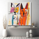 Picasso-inspired Dog and Cat - Paint by Numbers Sketch